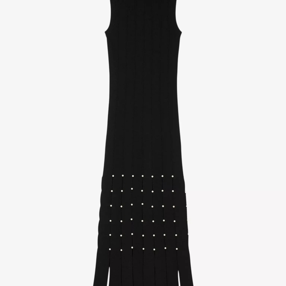 SANDROFringe studded stretch-knit maxi dress - Picture 3 of 9
